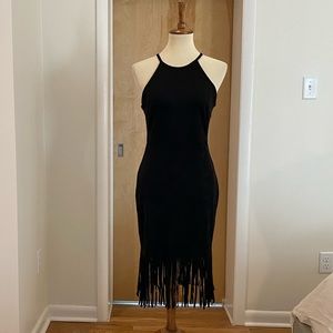 Faux Suede Fringe Dress - Never worn.